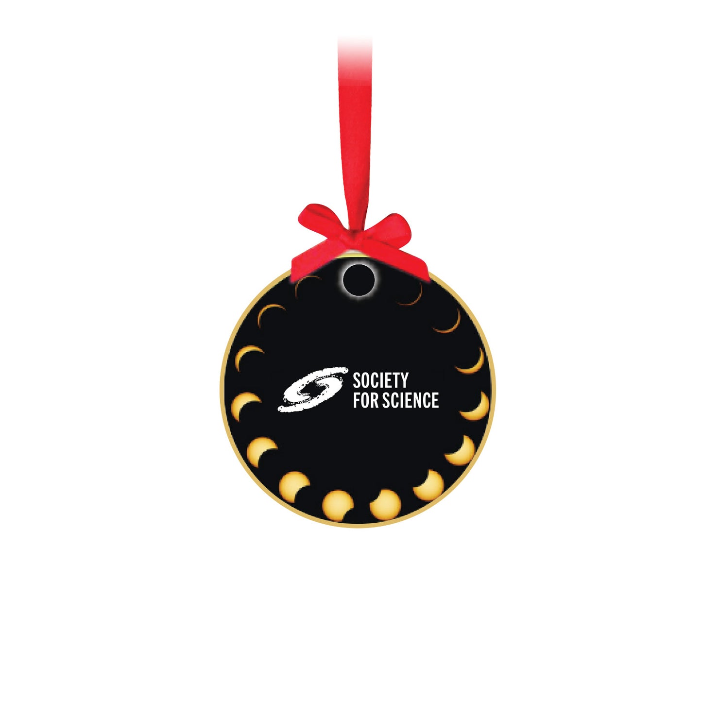2.5" Round Polished Brass Eclipse Ornament