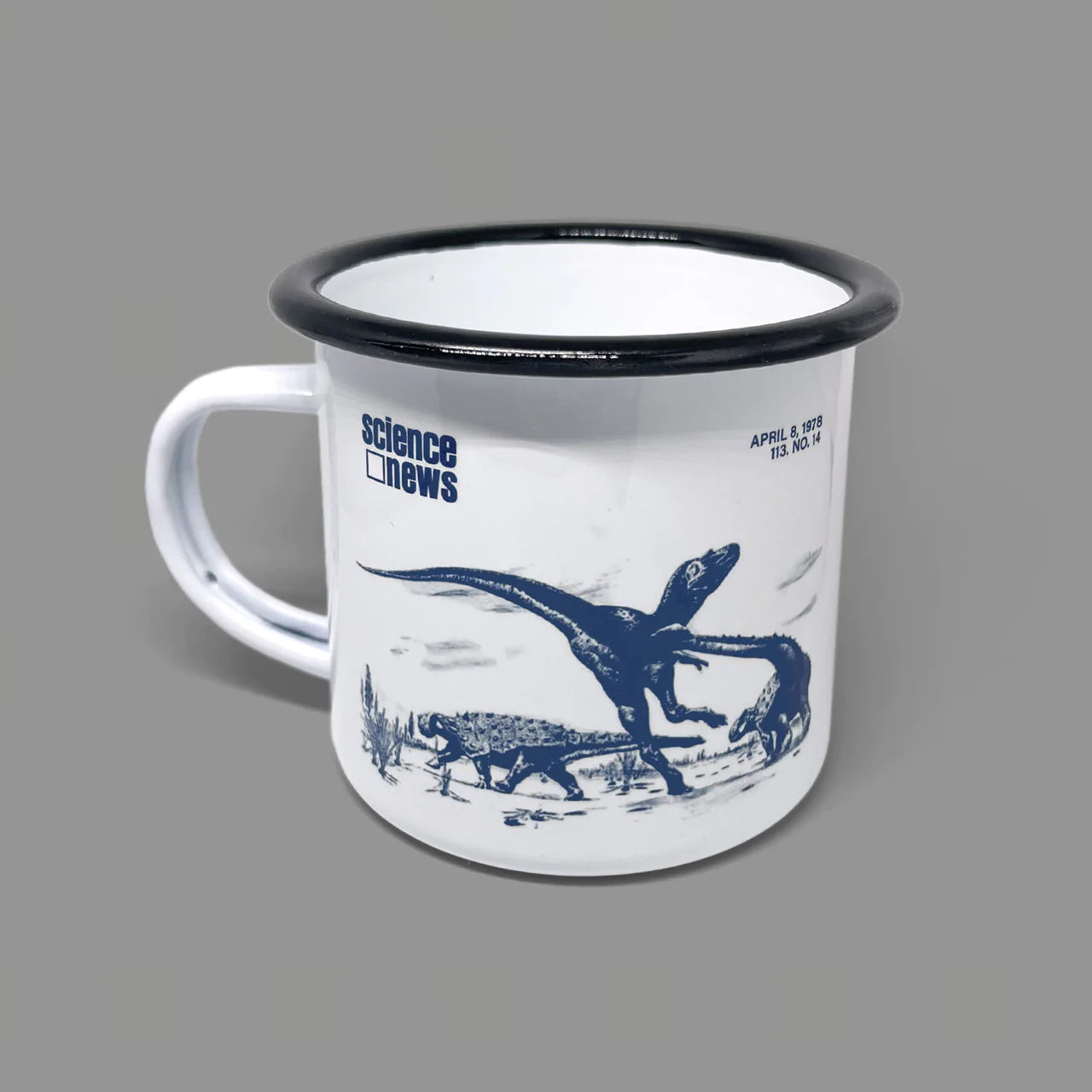 SALE: Science News Enameled Mug: Dinosaur Debate
